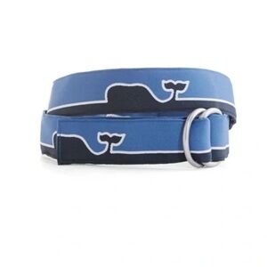 Vineyard Vines Whale Line Belt Mens Small D-Ring Woven Polyester Nautical Beach